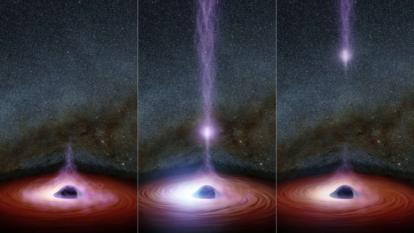 NASA detecta por primera vez un «objeto» saliendo de un agujero negro