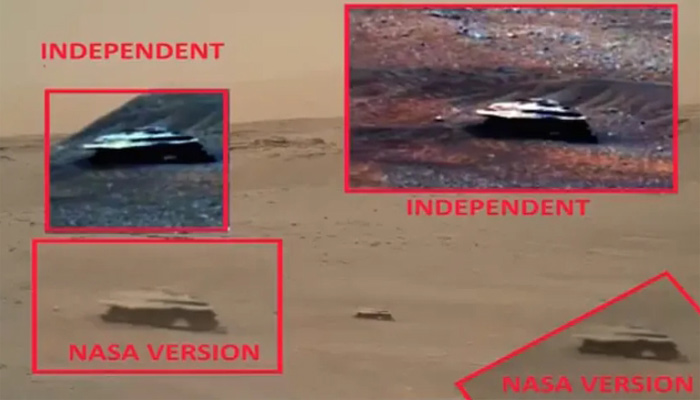 La NASA editó una nave alienígena que aparece en una foto de Marte
