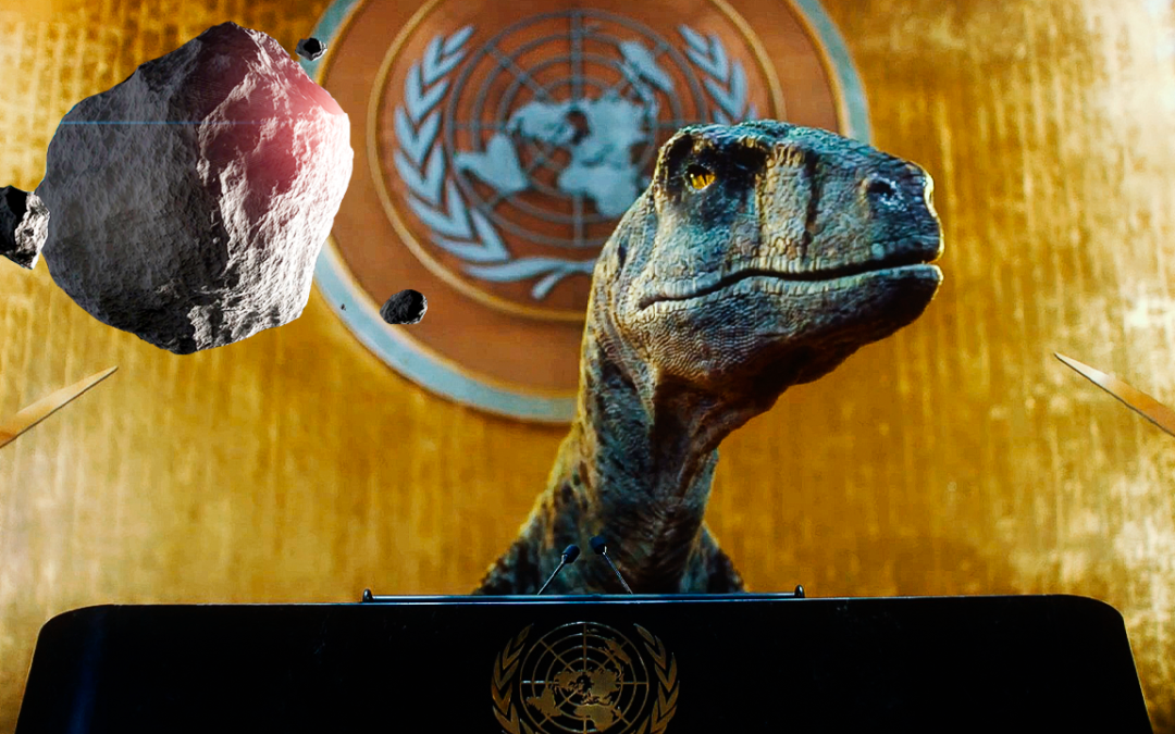 El impactante discurso de un dinosaurio en la ONU (Video)